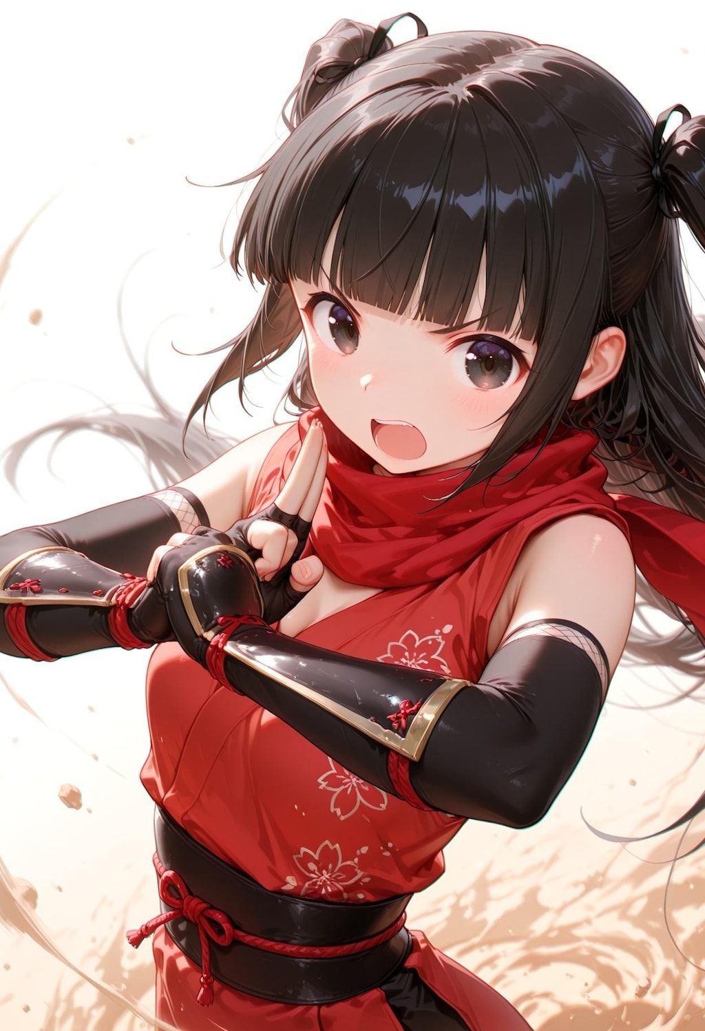 土遁の印を結ぶクノイチ