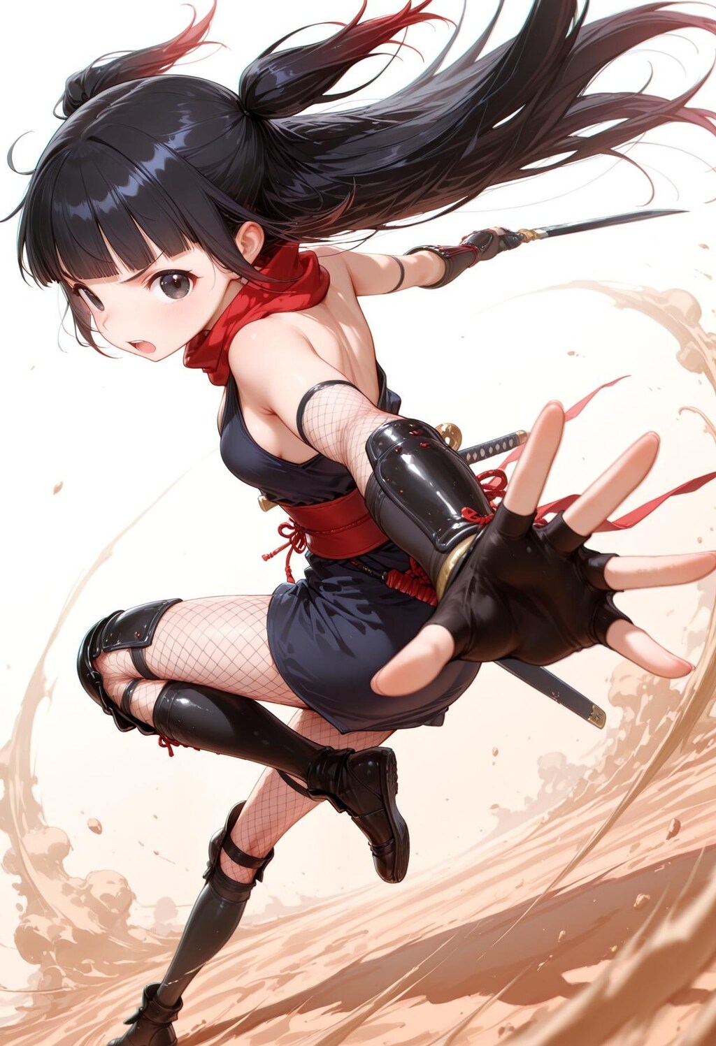 土遁の印を結ぶクノイチ