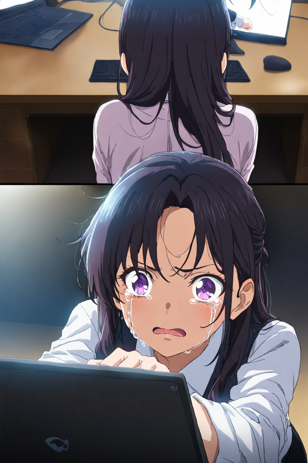 残業終わんねぇ～ぇ！えーん・・・