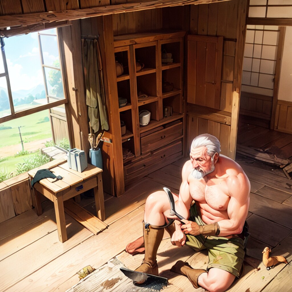 レスランドのじじい達、農具を点検する