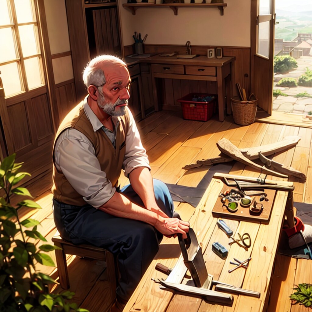 レスランドのじじい達、農具を点検する