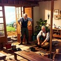 レスランドのじじい達、農具を点検する 2枚目