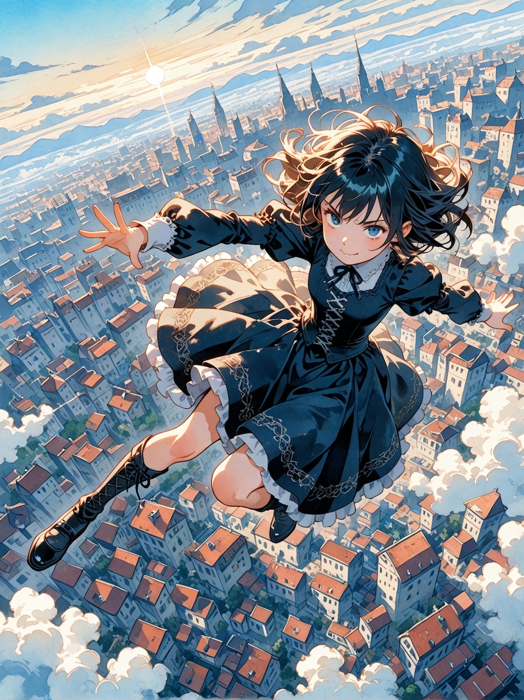 空中のゴシック少女