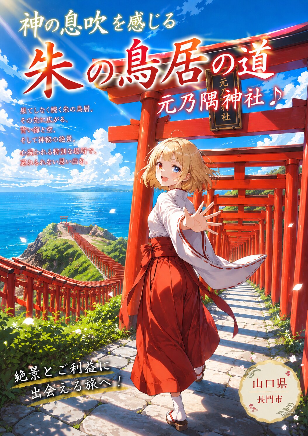 元乃隅神社に降り立った美愛 | の人気AIイラスト・グラビア