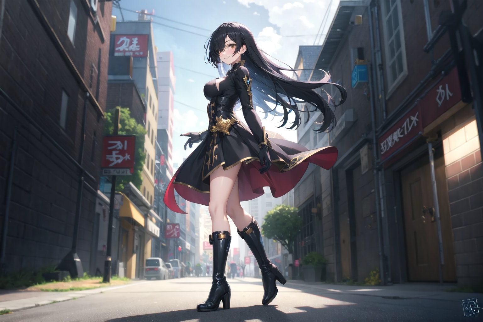 黒服の香苗さん | の人気AIイラスト・グラビア