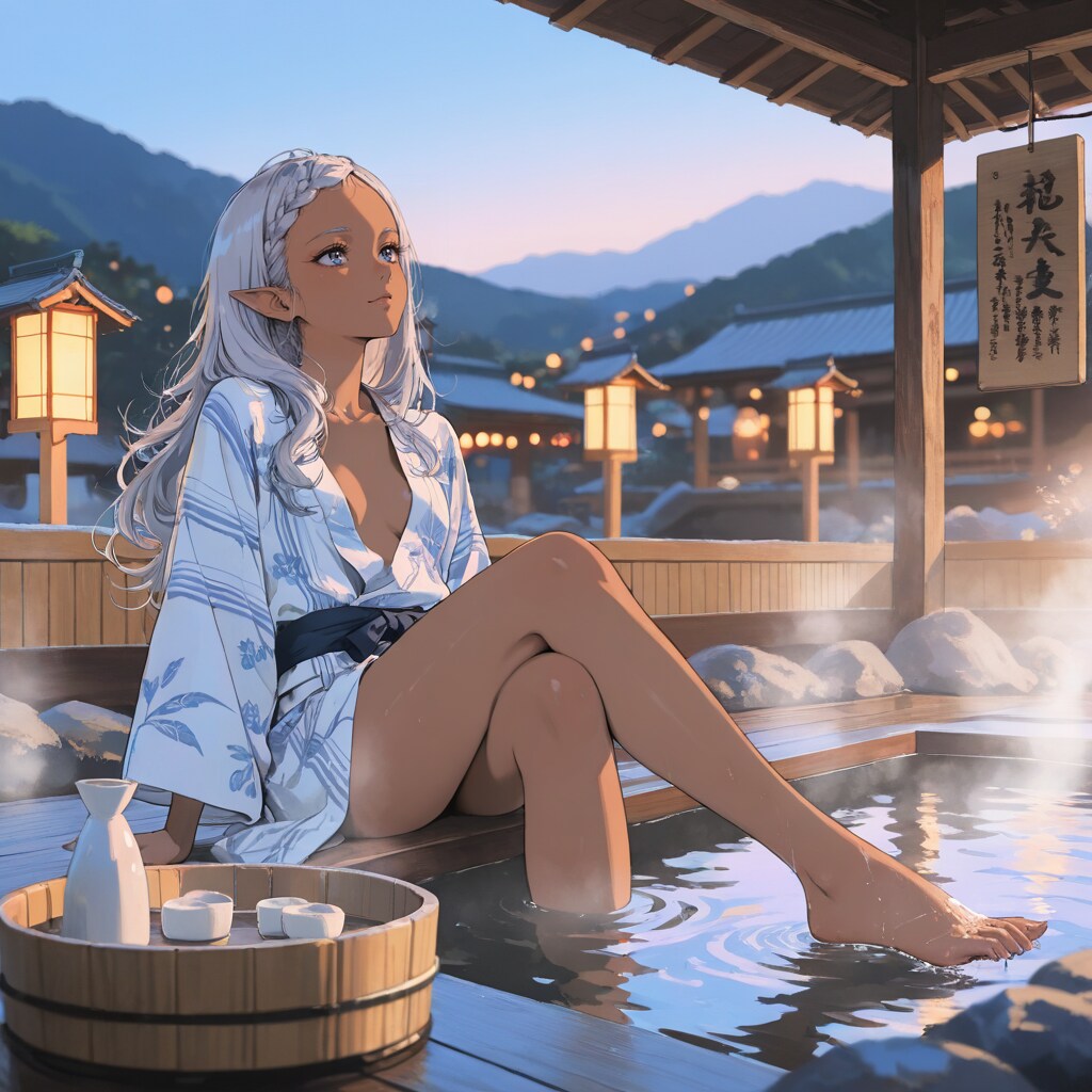 足湯でリラックス