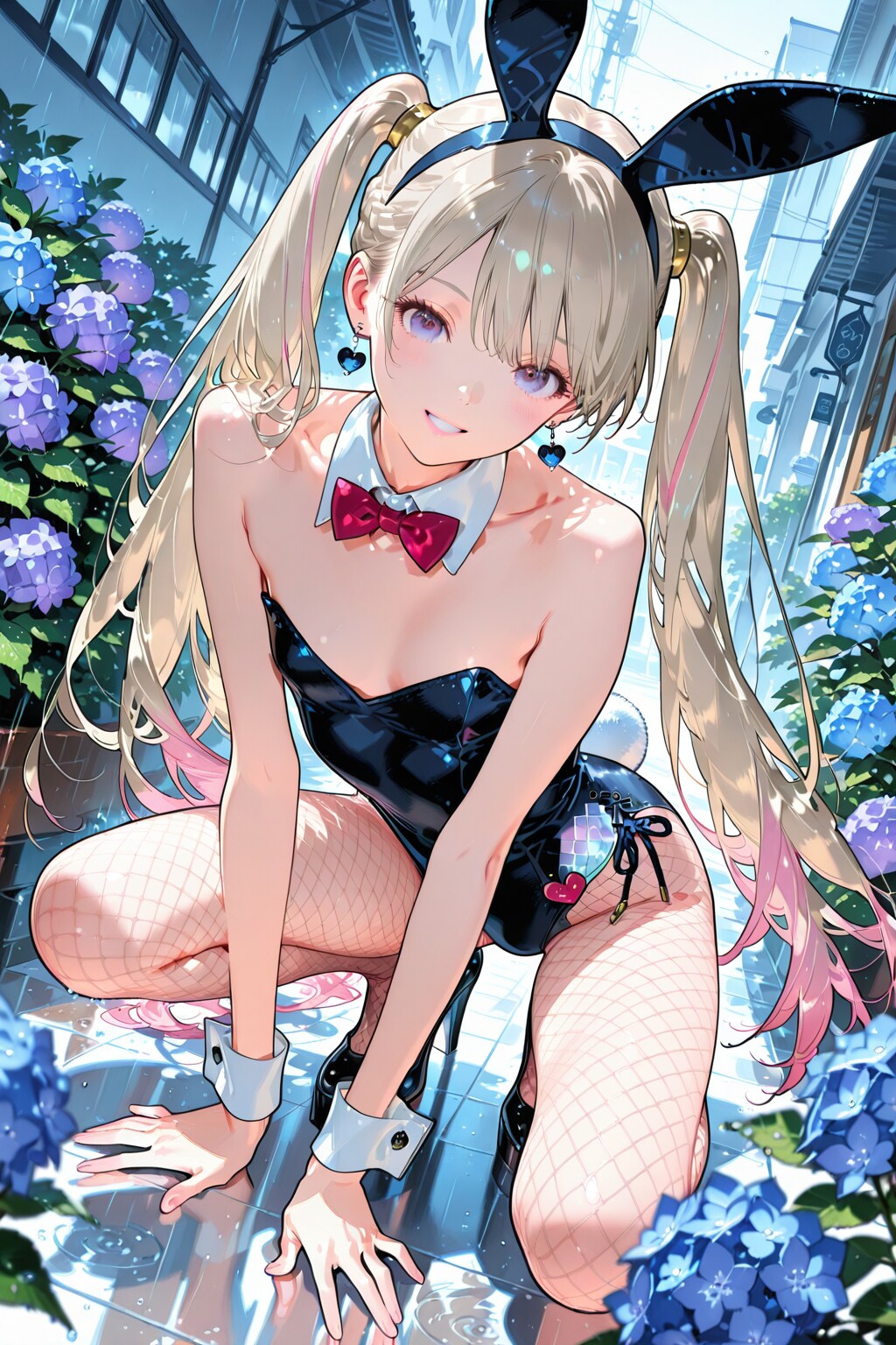バニーと紫陽花