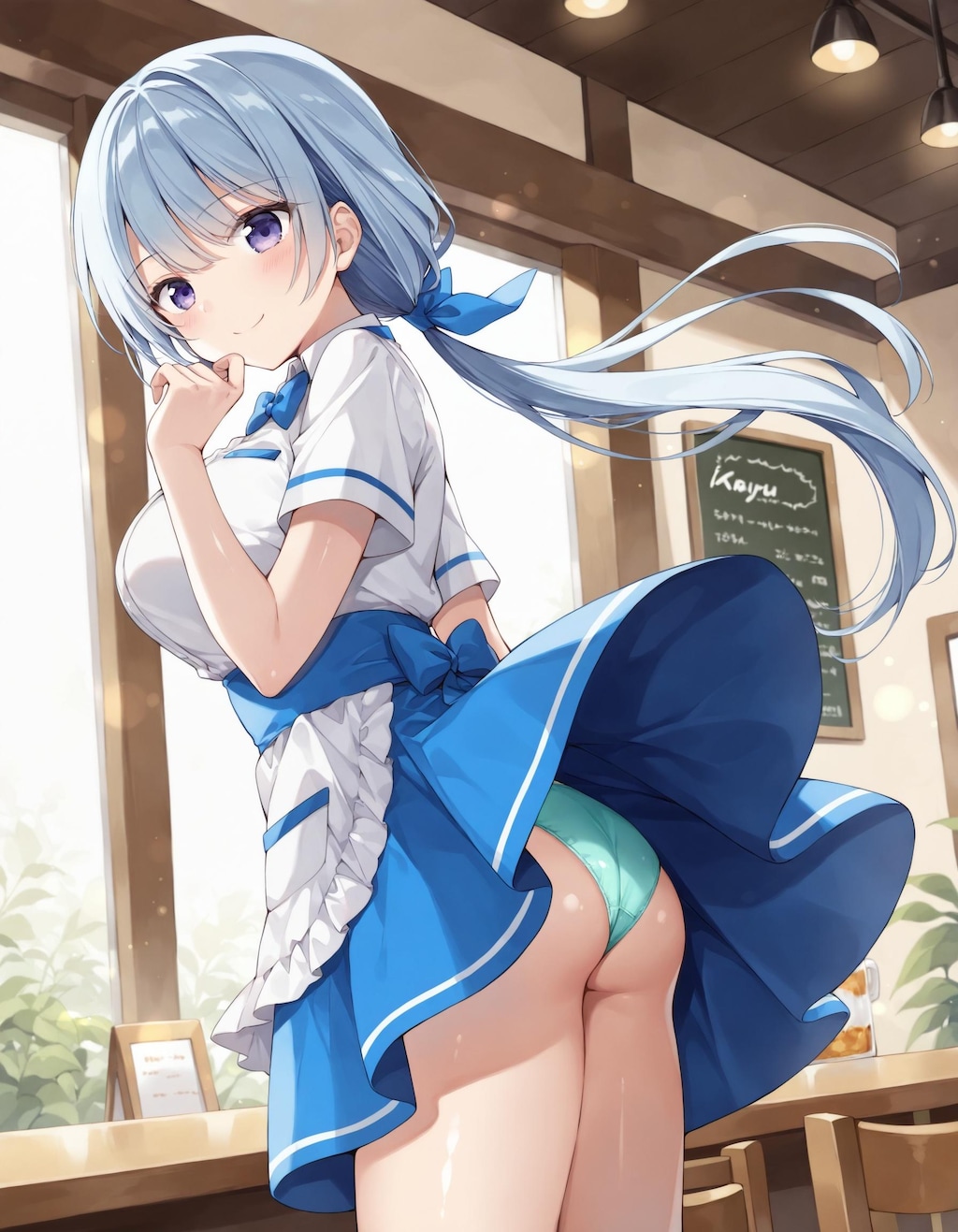 ウエイトレスのパンチラ