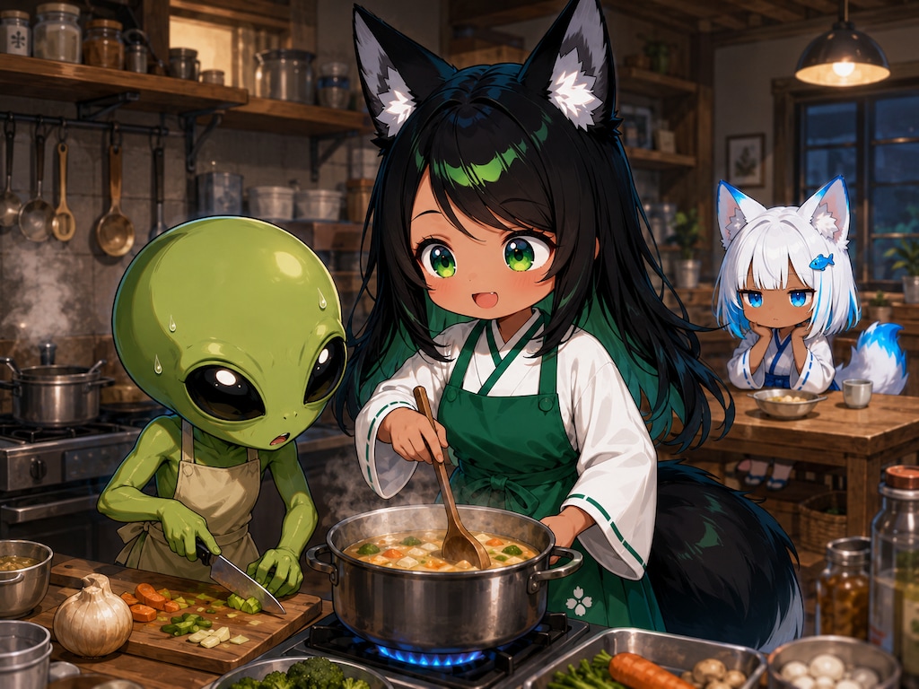 つまみ食いは許さない白狐ちゃん
