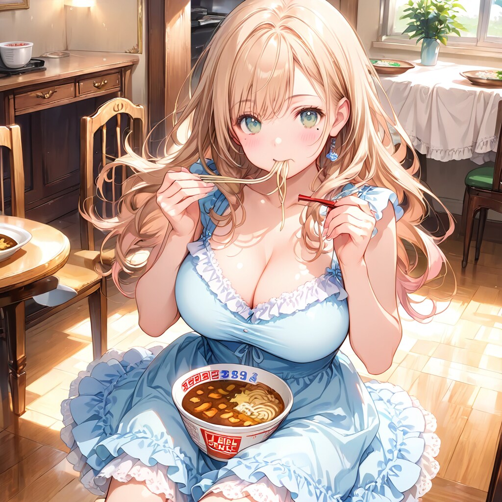 AIよ、それはちげえよ！カレーヌードルは素手で食べるものじゃねぇ！？ | の人気AIイラスト・グラビア