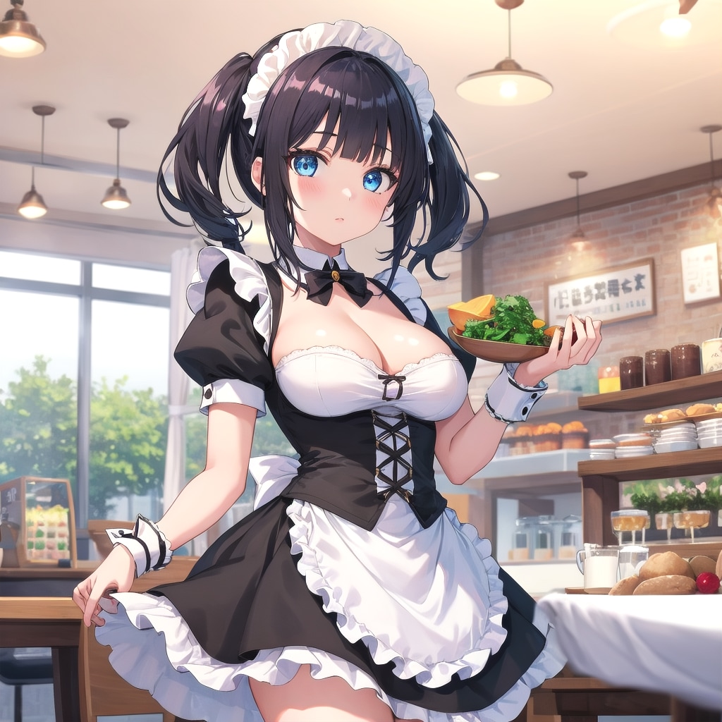 メイドカフェでバイトしている彼女。