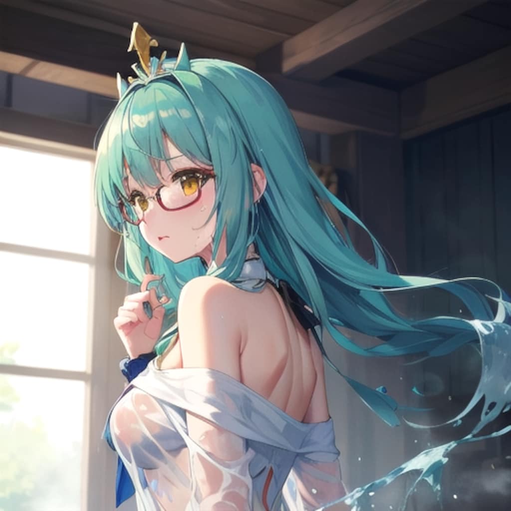 濡れた服の着替え中