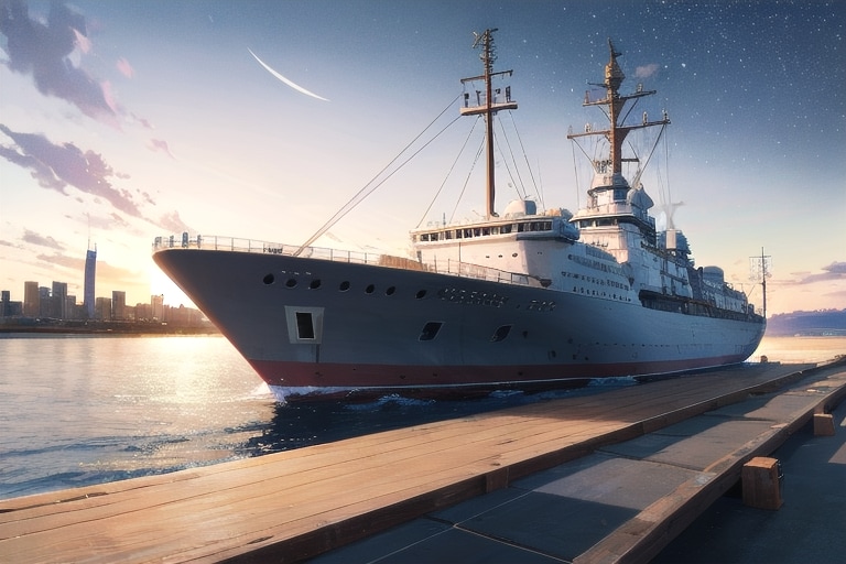 軍艦と夕焼け | の人気AIイラスト・グラビア