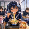 インスタント麺を食べるこなつちゃん 4枚目