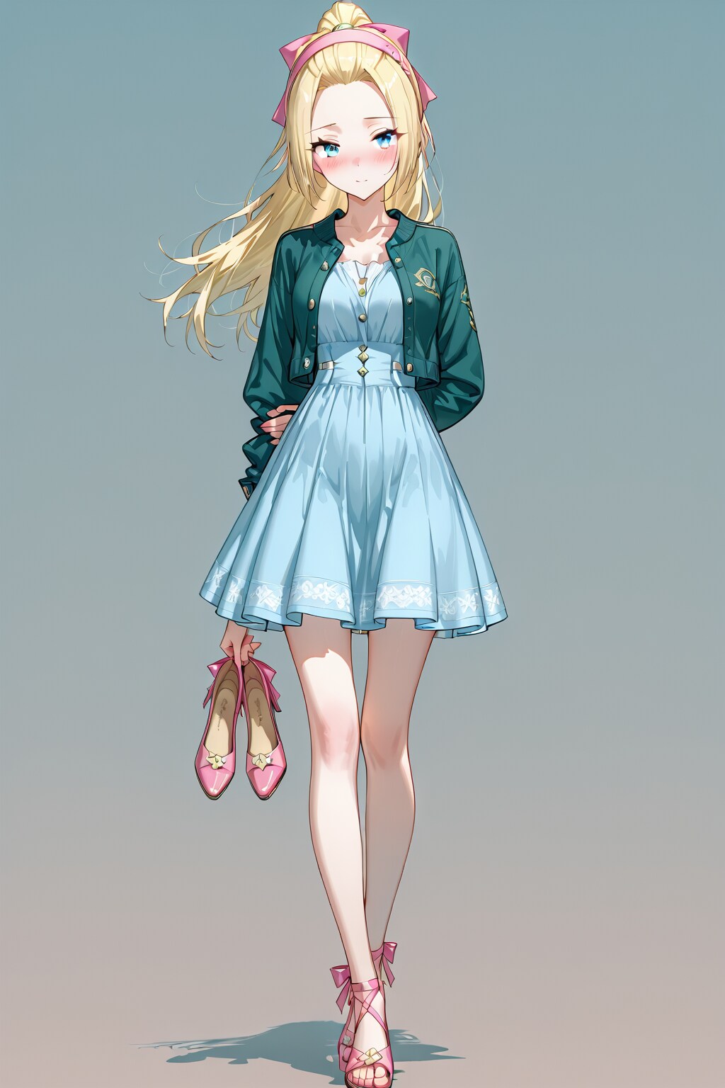 金髪ポニーティルの女の子