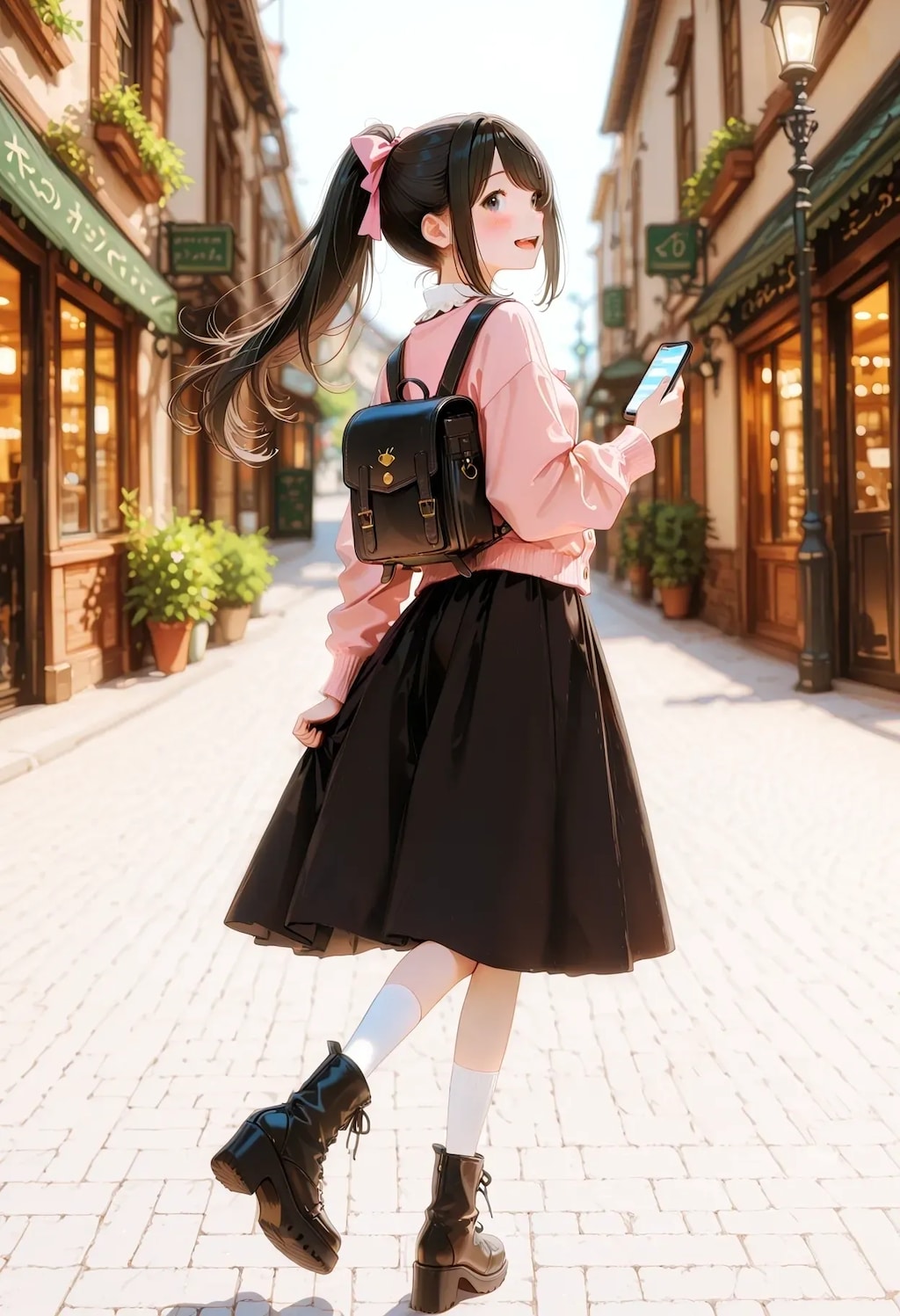 旅先のストリートでお店探し