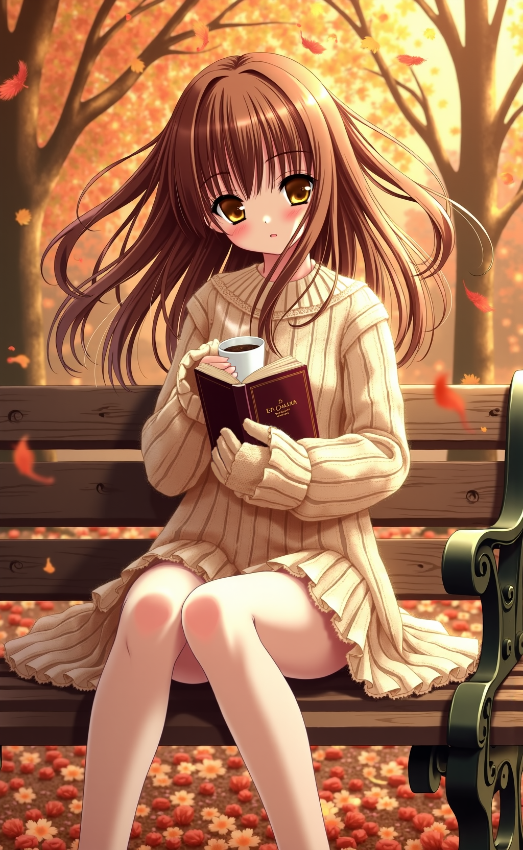 紅葉舞う秋風の読書