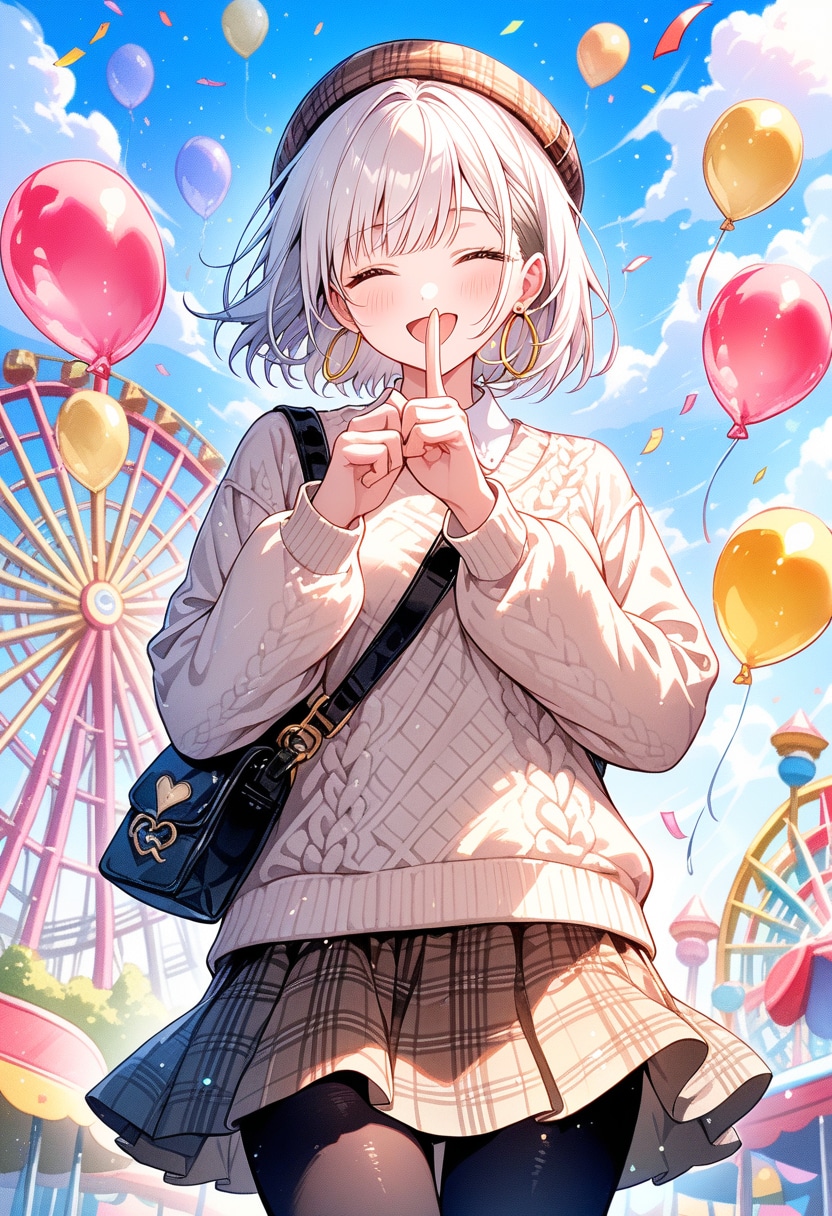今日は遊園地で、デートだね！