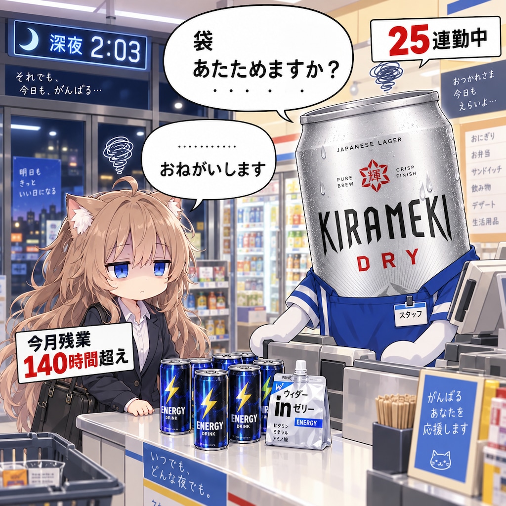社畜な女の子とビール缶