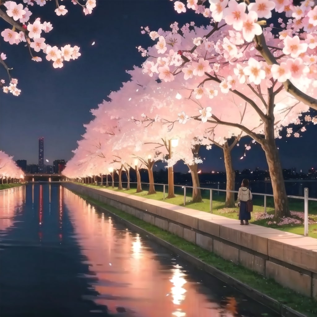 19.「よ」→「夜桜」霧雨カスミ | の人気AIイラスト・グラビア