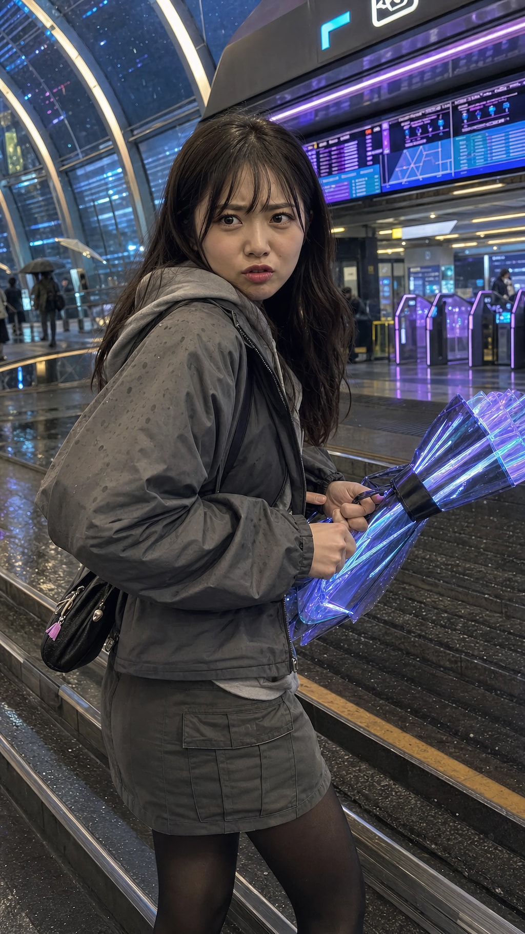 Caught Between Neon and Drizzle