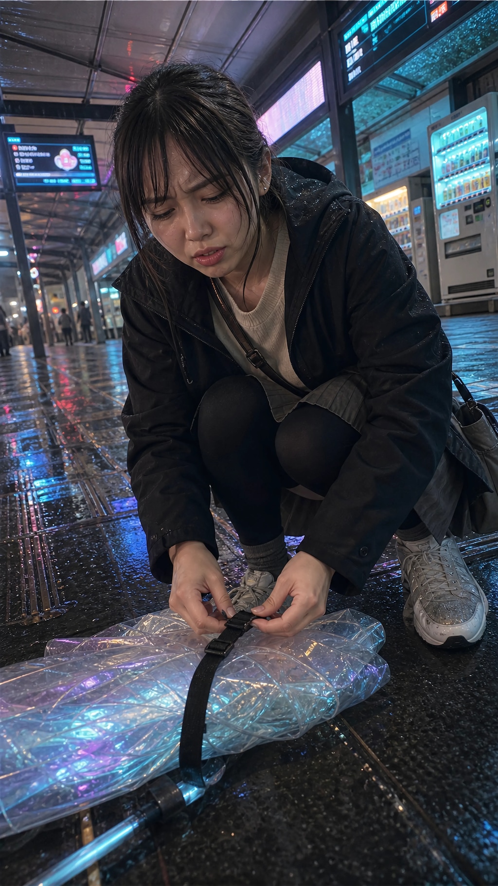 Caught Between Neon and Drizzle