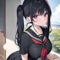 女の娘♪　ミニスカ制服JK♡黒髪ツインテール（10枚） 10枚目