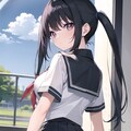 女の娘♪　ミニスカ制服JK♡黒髪ツインテール（10枚） 2枚目