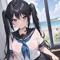女の娘♪　ミニスカ制服JK♡黒髪ツインテール（10枚） 3枚目