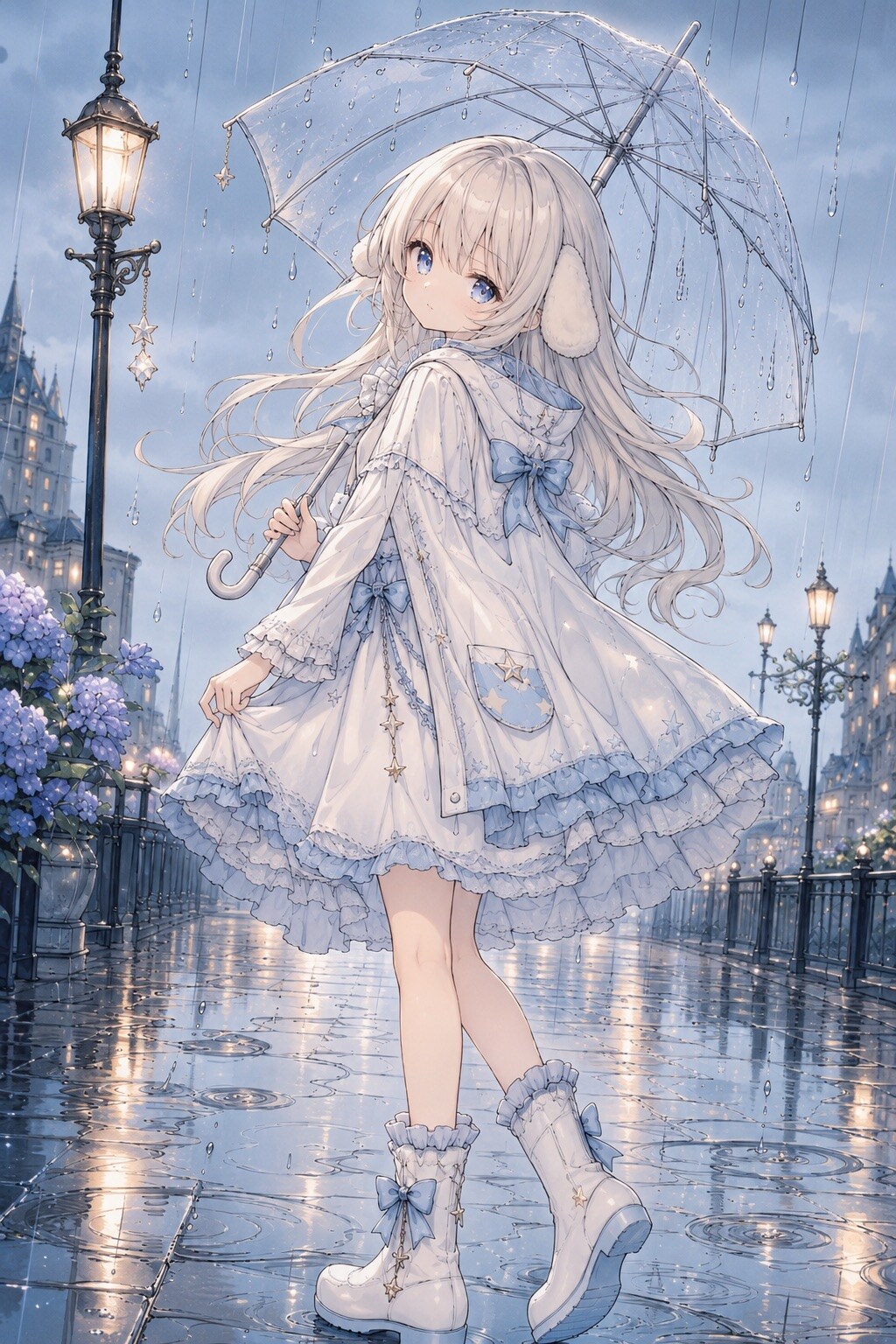 雨の街と透明な傘
