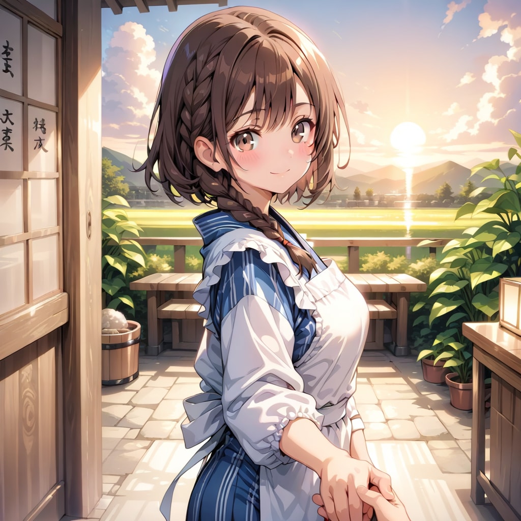割烹着の妻　サラさんとご来光
