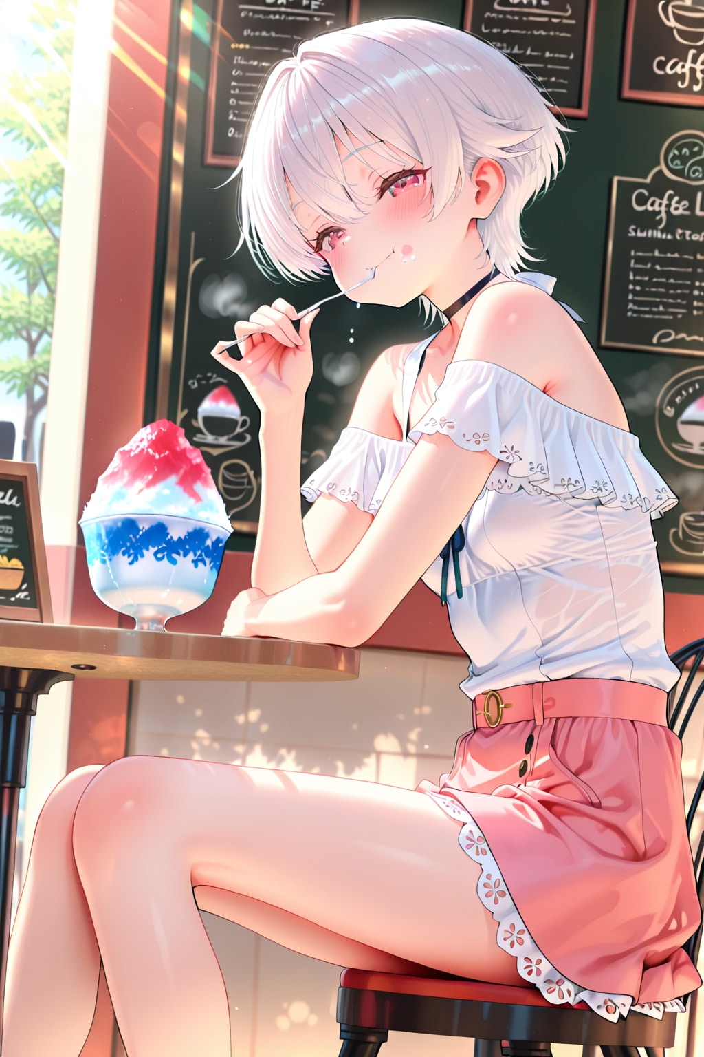 少し早いかき氷！一口ならあげるよ？