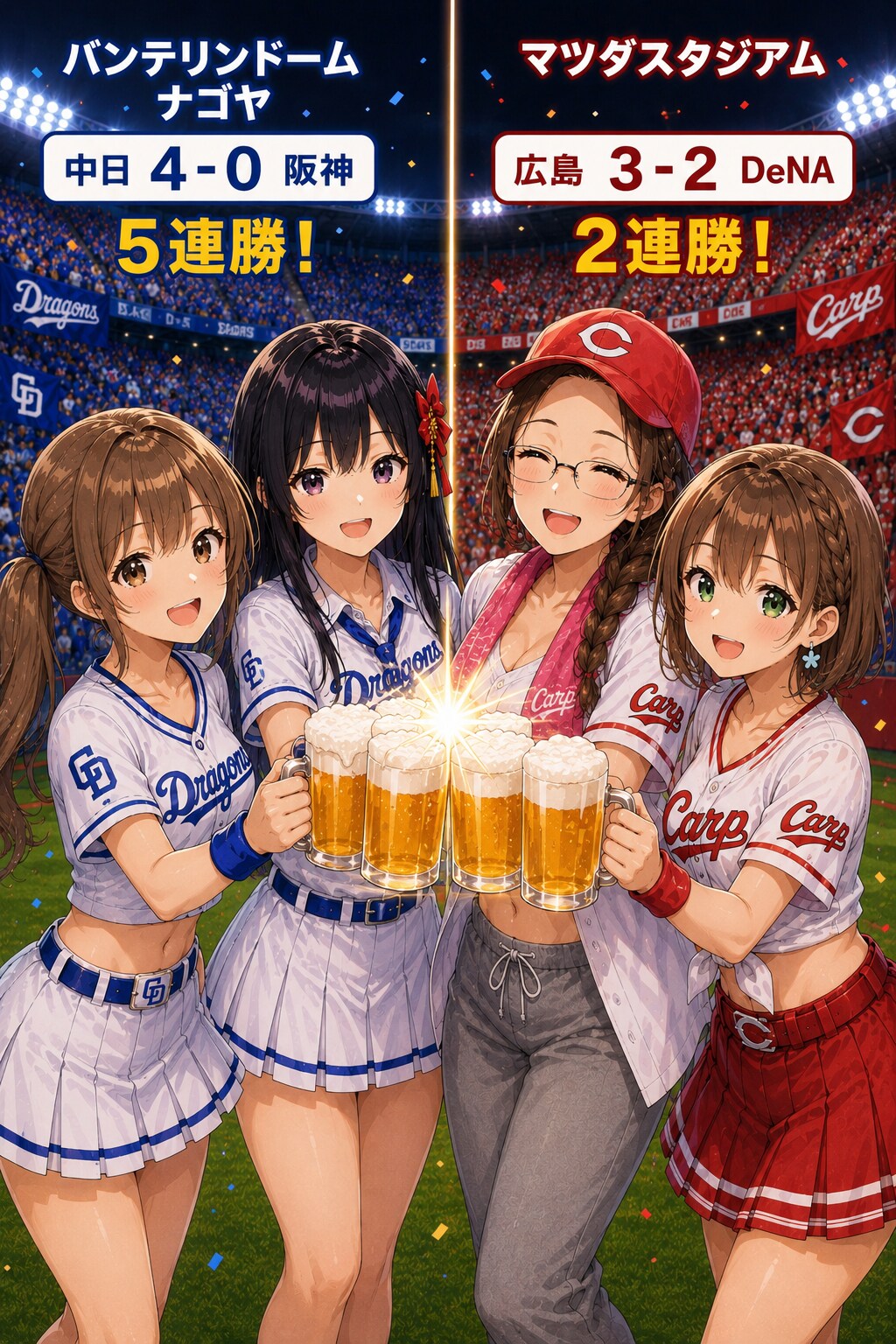今日「も」ドラゴンズとカープ