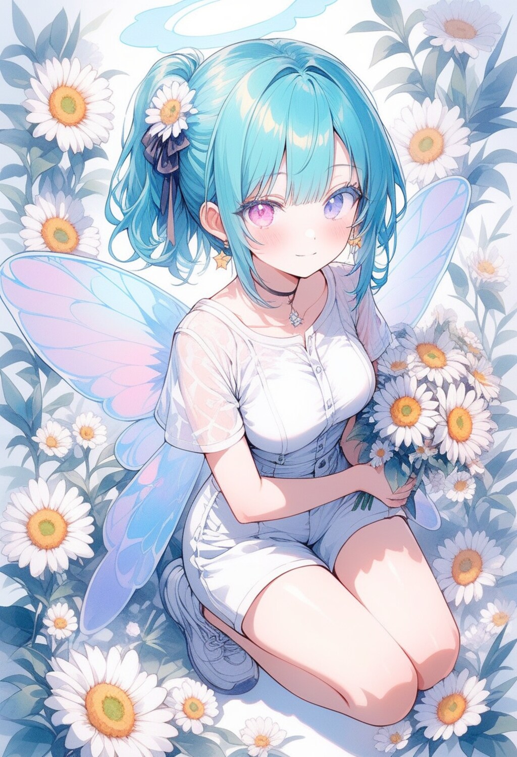 うちの子たちと花束