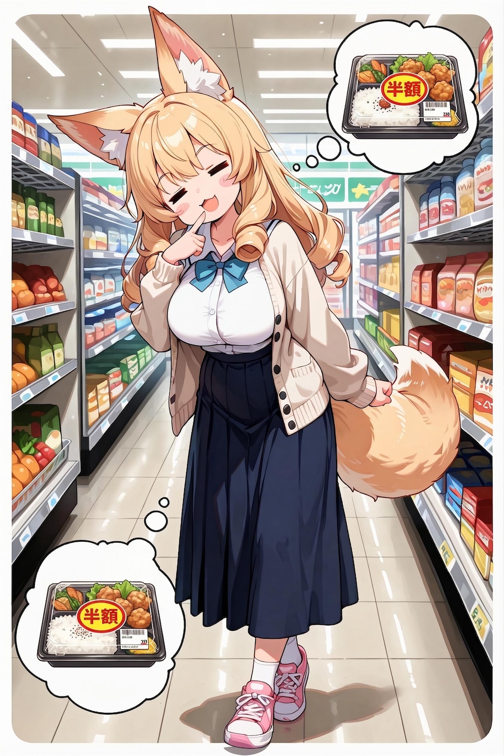 昼間に半額弁当を探すゆるふわお姉さん