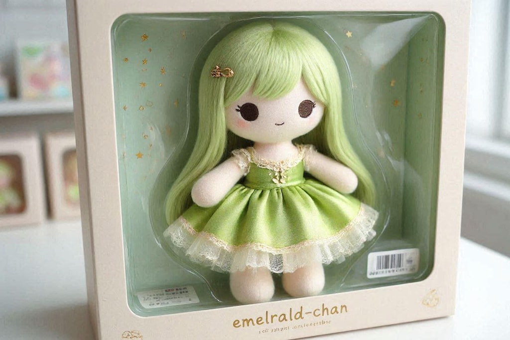 ウェディングドレスのEMERALDちゃんのぬいぐるみ