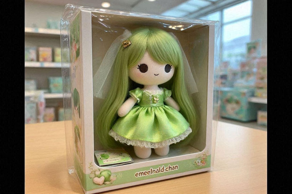 ウェディングドレスのEMERALDちゃんのぬいぐるみ