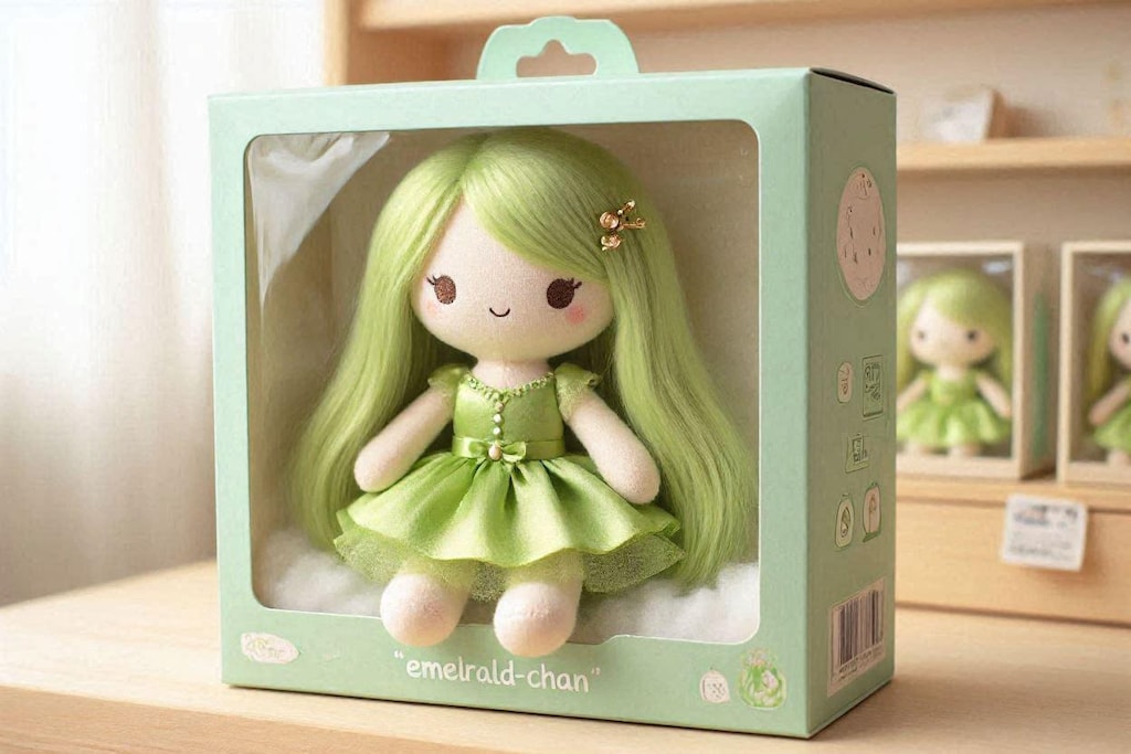 ウェディングドレスのEMERALDちゃんのぬいぐるみ