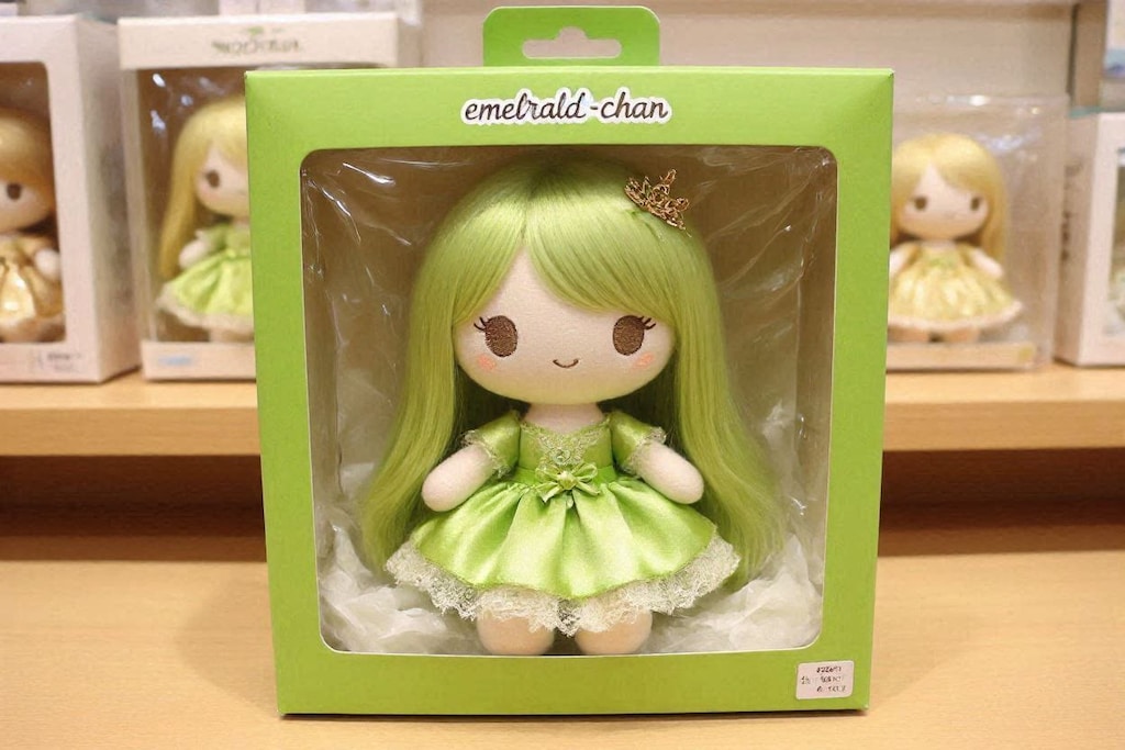 ウェディングドレスのEMERALDちゃんのぬいぐるみ