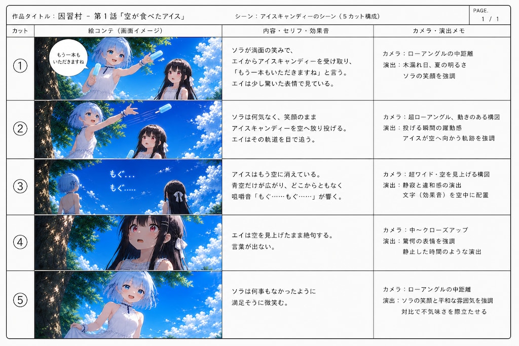 空が、アイスを食べた日。