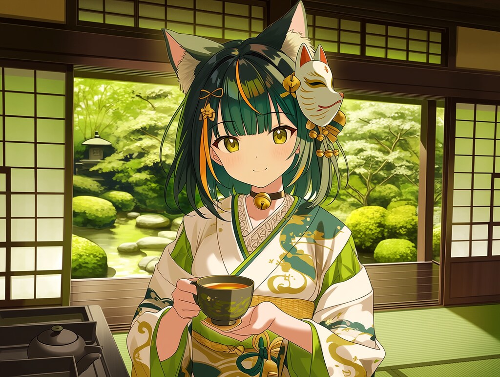 マスクドお嬢様の日常（１）翠鈴　GPTimages2.0