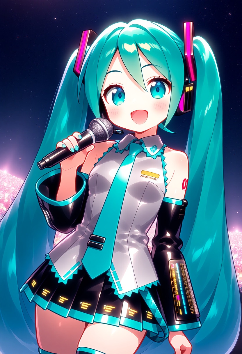 ライブをする初音ミク | の人気AIイラスト・グラビア