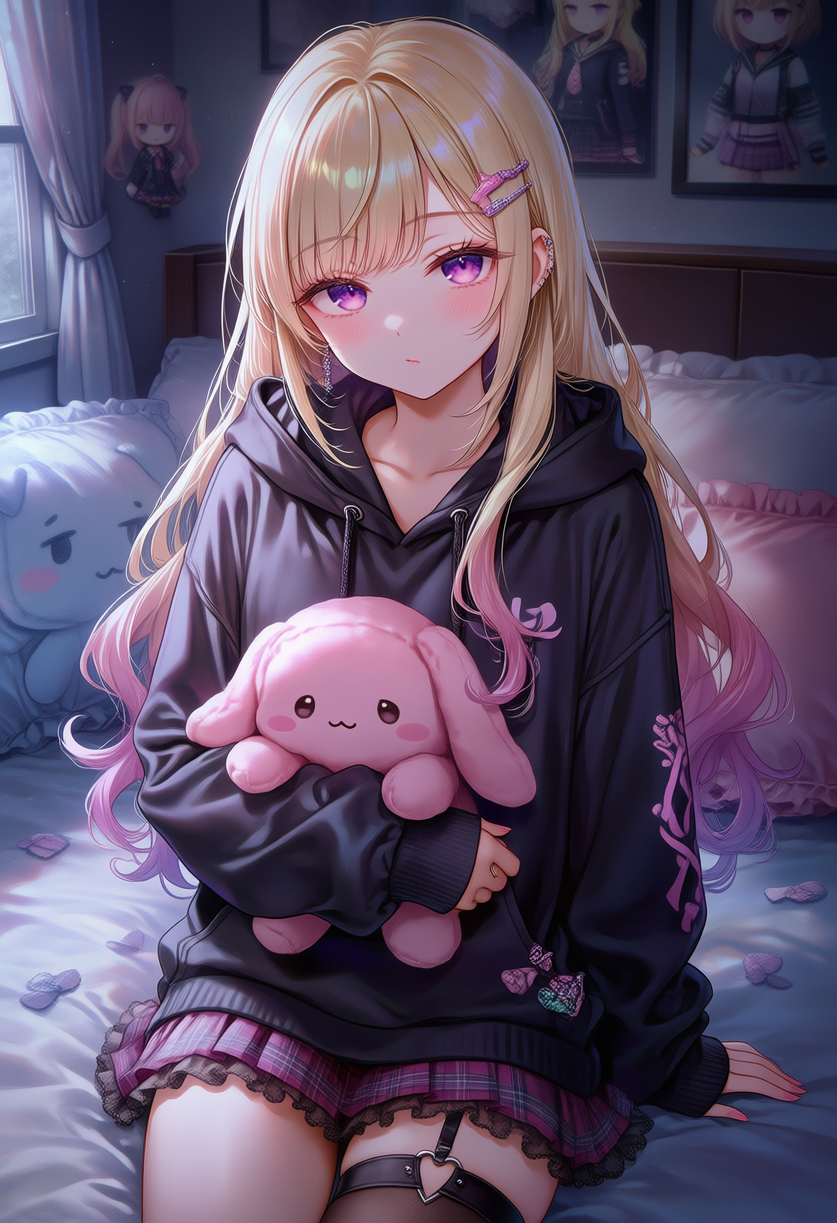 オーバーサイズパーカー＆フリルミニスカート
