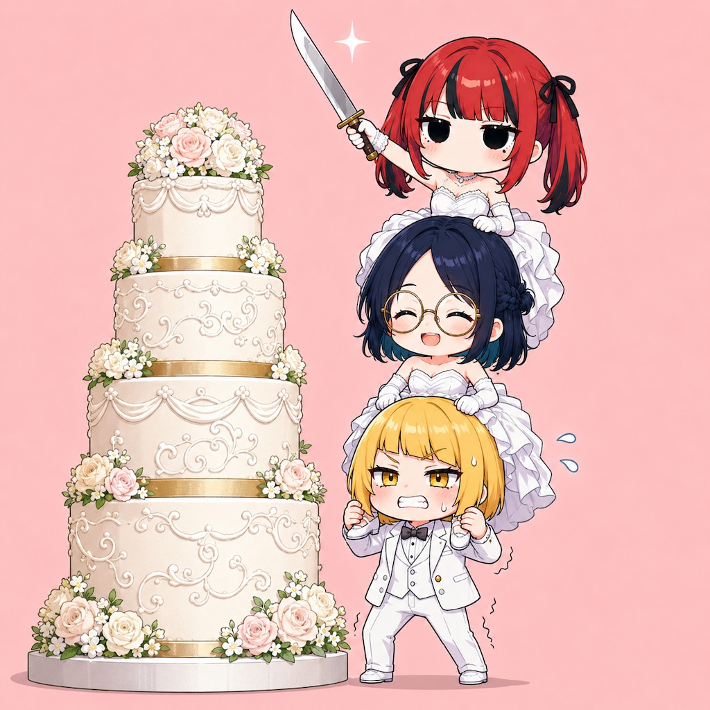 みんなでケーキ入刀