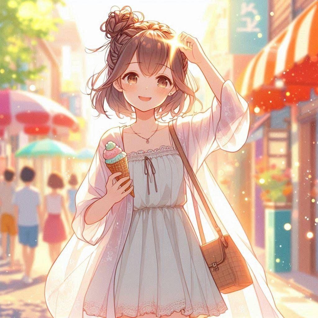 お団子ちゃんとアイスクリーム