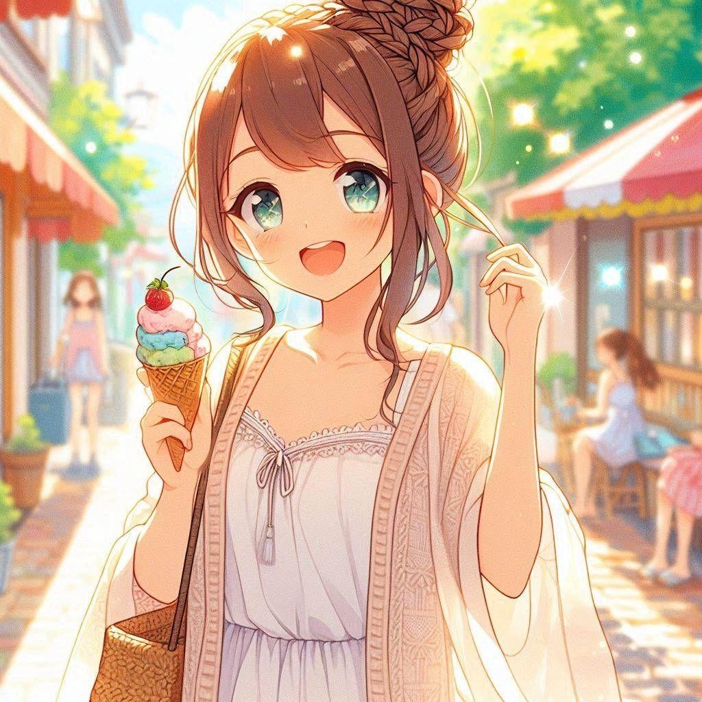 お団子ちゃんとアイスクリーム
