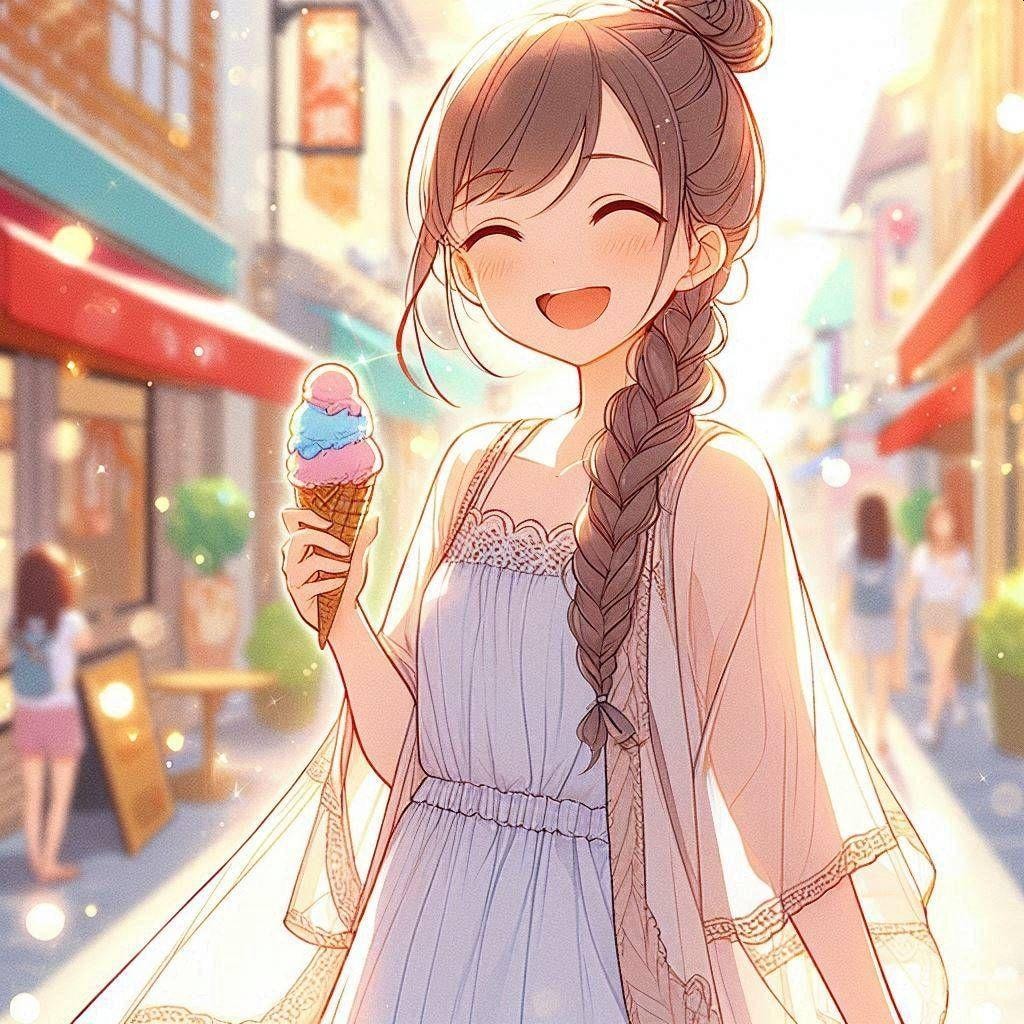 お団子ちゃんとアイスクリーム