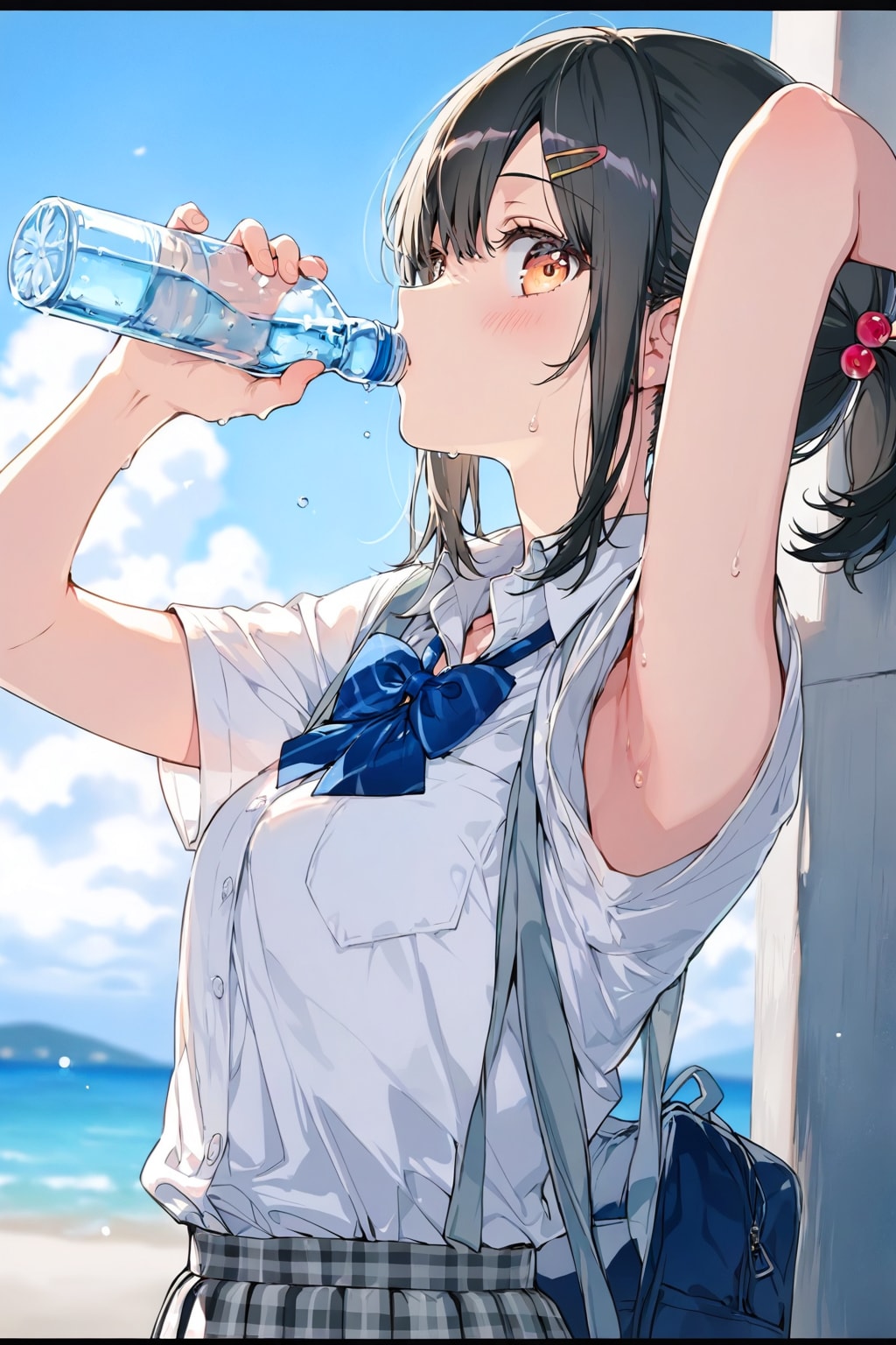 水を飲む少女 | の人気AIイラスト・グラビア