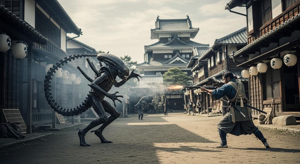 侍 vs エイリアン
