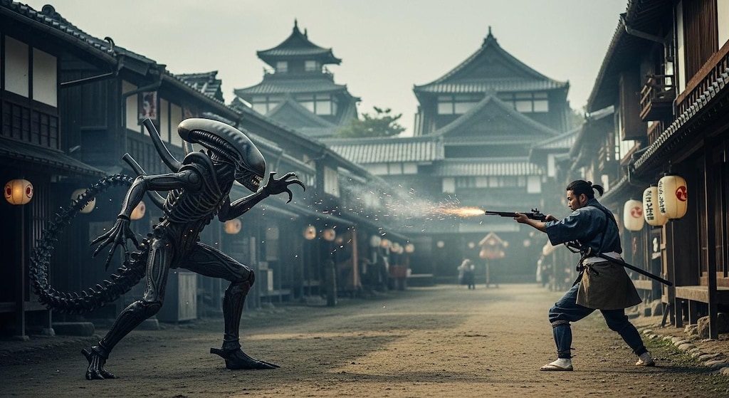 侍 vs エイリアン